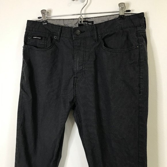 Kenneth Cole New York Gray Black Pants Mens Waist Size 32 Cropped Ankle Mid Rise - Picture 2 of 11